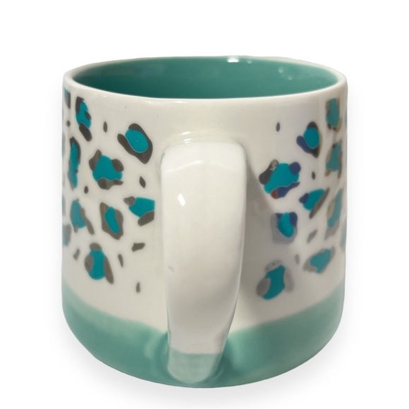 Leopard Stoneware Coffee Mug Sheffield Home 18‎ oz Green Aquamarine New - Picture 4 of 6